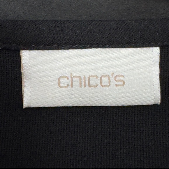 Chico’s Black Cropped Open Front Jacket Women’s 3 Large XL Blazer - Picture 3 of 6